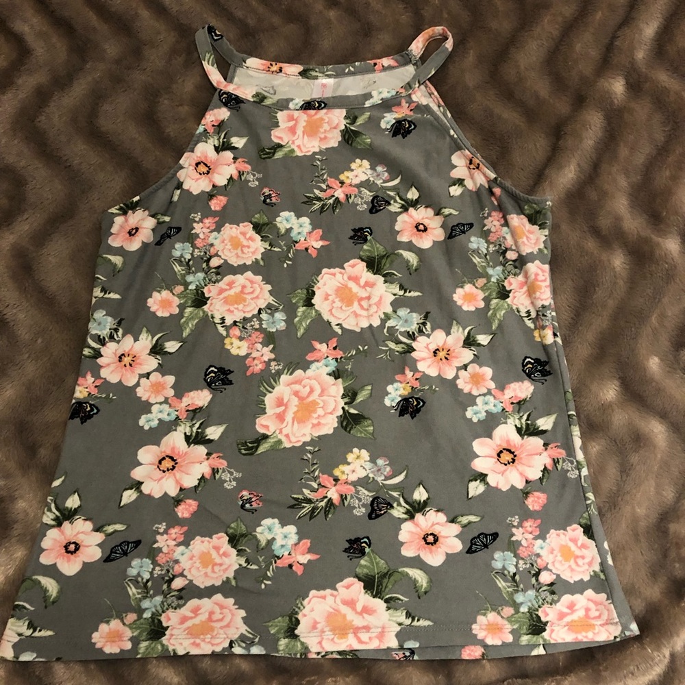No Boundaries Floral Tank Top XL